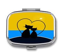 Portapillole Da Viaggio Portapillole Gatti Svegli Del Fumetto Portatile Portapillole, Dispenser Tascabile, Portapillole Con Scomparto Per Vitamine