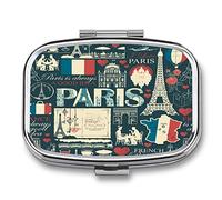 Portapillole Da Viaggio Portapillole Punto Di Riferimento Dell'elemento Della Bandiera Francese Portatile Portapillole, Dispenser Tascabile, Portapillole Con Scomparto Per Vitamine