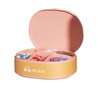 Portapillole Da Viaggio, Portapillole Tascabile A Prova Di Luce Con Forte Tenuta Per I Viaggi, Tutti I Giorni, Dispenser Di Piccole Pillole Portatile Con Cordino In Silicone Per Pillole, Olio Di Fegat