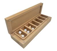 Portapillole in legno - Organizer per pillole portatile in legno, custodia impermeabile con coperchio rimovibile a sette scomparti | organizer giornaliero per tavolette, per orecchini, C