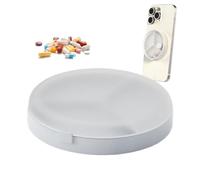 Portapillole Magnetico - Organizzatore di Pillole da Viaggio con 3 Scomparti Tascabile,Scatola Porta Medicine Leggera per Donne Viaggi Nonni Famiglia Amici