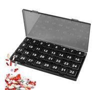 Portapillole Mensile Custodia Portatile per Masticabili, 32 Scomparti | Contenitore Mensile Portatile Sigillato Capiente per Pillole per Uomini, Donne, Anziani, Nonni, Papà, Mamma, Viag