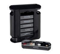 Portapillole Organizer medicinali Porta pastiglie nero 4 scomparti 170 g