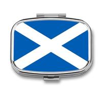 Portapillole Piccolo A 2 Scomparti Con Bandiera Del Regno Di Scozia, Portatile Per Tasca O Borsa, Contenitore Porta Pillole Per Contenere Vitamine, Farmaci, Olio Di Pesce Quadrato