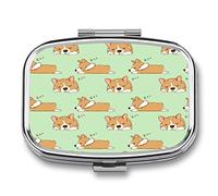 Portapillole/Portapillole Della Gilda Dei Filosofi Disoccupati Cartone Animato Corgi A01 Portapillole Rettangolare 2 Portapillole A Griglia