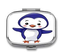Portapillole/Portapillole Della Gilda Dei Filosofi Disoccupati Simpatico Pinguino Blu Portapillole Rettangolare 2 Portapillole A Griglia