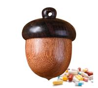 Portapillole - Portapillole In Legno A Forma Di Pinolo, Scatola Da Viaggio Compatta | Grazioso Vassoio Portamedicinali, Dispenser Tascabile Per La Dose Giornaliera, Accessorio Porta-tablet Da Borsetta