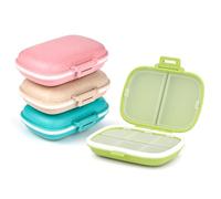 Portapillole Portatile 4 Pezzi Organizzatore Medicine Piccolo Settimanale Plastica Giornaliero per Farmaci Vitamine Olio di Pesce Borsa Tascabile Quotidiano con 8 Scomparti