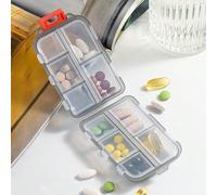 Portapillole portatile a doppio strato con 10 scomparti e coperchio sigillante, contenitore trasparente per separare i medicinali, essenziale per i viaggi, organizer per spiaggia, vacanze estive, rito