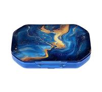 Portapillole portatile Blu malinconico modello Portapillole con griglia a 6 scomparti, piccolo dispenser per pillole da viaggio e per uso quotidiano