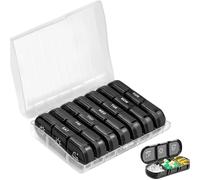 Portapillole portatile da 21 scomparti for sette giorni alla settimana(Transparent black)