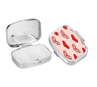 Portapillole Portatile da Viaggio in Acciaio Inossidabile Portapillole a 2 Scomparti, Portatile per Tasca, Organizer per Medicinali per Vitamine
