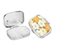 Portapillole Portatile da Viaggio in Acciaio Inossidabile Portapillole a 2 Scomparti, Portatile per Tasca, Organizer per Medicinali per Vitamine