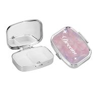 Portapillole Portatile da Viaggio in Acciaio Inossidabile Portapillole a 2 Scomparti, Portatile per Tasca, Organizer per Medicinali per Vitamine