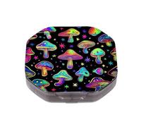 Portapillole portatile Funghi magici modello Portapillole con griglia a 4 scomparti, piccolo dispenser per pillole da viaggio e per uso quotidiano