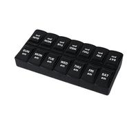 Portapillole portatile, organizer giornaliero per medicinali, portapillole da viaggio, 2 volte al giorno, per pillole, pesce, supplementi