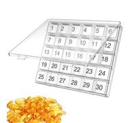 Portapillole Portatile - PP Grandi scomparti | Contenitori per pillole Mensili | Organizer per Medicina Chiaro per Viaggi Casa Uso Quotidiano