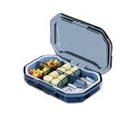 Portapillole portatile settimanale for conservare medicinali con 4/6 grandi scomparti, organizer for pillole for contenere farmaci, compresse, vitamine e integratori(Blue,XL)