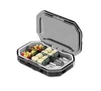 Portapillole portatile settimanale for conservare medicinali con 4/6 grandi scomparti, organizer for pillole for contenere farmaci, compresse, vitamine e integratori(Gray,XL)