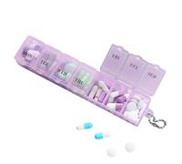 Portapillole - PP, Organizer Trasparente Per Farmaci A Sette Scomparti | Mini A Prova Di Umidità | Porta Medicinali Rettangolare Per Vitamine, Integratori, Pillole Quotidiane E Uso In Moviment