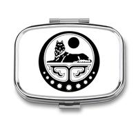 Portapillole Quadrato Piccolo Portapillole Con Stampa Della Bandiera Nazionale Della Cecenia Contenitore Per Medicinali Decorativo Portatile Organizer Per Vitamine Regalo Da Viaggio Quadrato