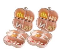 Portapillole Scatola porta pillole for 7 giorni, 2 pezzi, organizer portatile con 8 scomparti, portapillole settimanale for vitamine, integratori, olio di fegato di merluzzo(Pink)