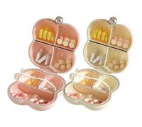 Portapillole Scatola porta pillole for 7 giorni, 2 pezzi, organizer portatile con 8 scomparti, portapillole settimanale for vitamine, integratori, olio di fegato di merluzzo(Pink+White)