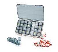 Portapillole settimanale, 4 volte al giorno, contenitore for medicinali for 7 giorni con coperchio, facile da aprire, organizza farmaci o vitamine for mattina, pomeriggio, sera e prima di andare a let
