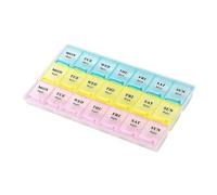 Portapillole Settimanale a 7 Scomparti, 7 Giorni Pill Box Giornaliero, Stampa Pill Organizer 3 Volte al Giorno Scatola della Medicina Pillole Organizzatore, 21 Scomparti per Mattino Pomeriggio Sera