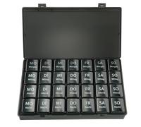 Portapillole Settimanale a 7 Scomparti, Porta Pastiglie Settimanale a Prova di Umidità, Portapillole Giornaliero Portatile 4 Scomparti, Adatto a Bambini, Anziani(Nero)