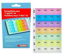 Portapillole settimanale, con 7 moduli estraibili di colori differenti, scritte in italiano