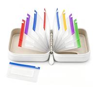 Portapillole Settimanale da Viaggio Impermeabile con 14 Bustine Colorate | Custodia impermeabile in PU, 14 bustine A8 con zip colorate, ideale per farmaci, vitamine e viaggi(Bianco)