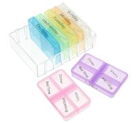 Portapillole Settimanale Grande in Plastica, 7 Scomparti per Medicine | Organizzatore da Viaggio, Distribuzione Giorno e Notte, Chiusura Ermetica, per Sette Giorni e Uso Quotidiano