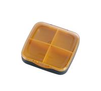 Portapillole settimanale medico, portapillole portatile con 4/6 grandi scomparti, portapillole for contenere farmaci, vitamine e integratori(Yellow,L)