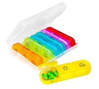Portapillole Settimanale, Porta Pastiglie Settimanale 21 Scomparti Grande, 7 Giorni Pill Box Giornaliero, Portapillole Giornaliero BPA Free per Farmaci Vitamine Integratori Olio di Pesce (Trasparente)