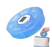 Portapillole settimanale - portapillole a sette scomparti con timer, promemoria giornaliero dei farmaci con scomparti per mattina, pranzo e sera Organizzatore di farmaci per 7 giorni per il lavoro a c