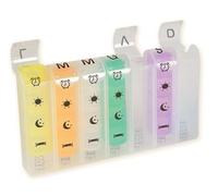 GIMA Porta Pillole Settimanale, con 7 Contenitori in Colore Diverso Removibili, Lingua Italiana