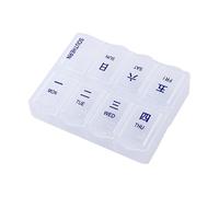 Portapillole settimanali - PP standard 7,5 x 6 x 2,2 cm trasparente con otto scomparti | Organizer per tablet con pianificazione dosaggio facile da aprire, organizer da viaggio | Home Borse