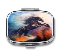 Portapillole Tascabile Portapillole Cavallo Nero Portapillole Portatile E Portapillole Per Regali Da Viaggio Tascabili