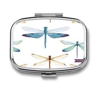 Portapillole Tascabile Portapillole Libellula Gialla Blu Portapillole Portatile E Portapillole Per Regali Da Viaggio Tascabili