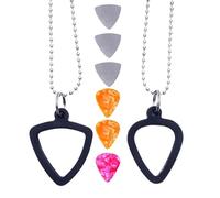 Portaplettri a Collana per Chitarristi da Uomo - Plettri Piccoli per Chitarra Elettrica - Accessorio Portatile per Bassisti e Musicisti di Ukulele
