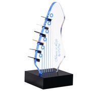 Portaplettri per chitarra illuminato con cambio di 7 colori, alimentato da USB, display LED per plettri e luce notturna, contiene 6 plettri, fantastico decoro per la stanza per chitarristi, regalo per