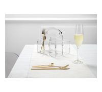 Portaposate 6 Scomparti SERVICE BLACK, Dimensioni 21x15x h20 cm, peso 0,52 kg, spessore 4 mm ideale per party e buffet colore Trasparente trasparente