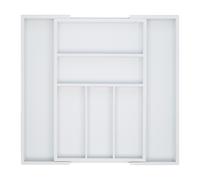 Portaposate bianco in bambù Organizer da cassetto Contenitore per posate