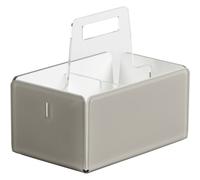 portaposate big like water taupe satin white, dimensioni 21x14xH18,5 cm, peso 0,52 kg, spessore 4 mm tortora