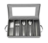 Portaposate con Coperchio Contenitore Posate Regolabile con 5 Scomparti | Porta Cucchiai e Forchette per Stoviglie Forchette Cucchiai Piano Cucina Viaggio Campeggio Picnic