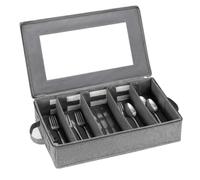 Portaposate con Coperchio Scatola Portaposate Trasparente a 5 Scomparti | Porta Cucchiai e Forchette Posate, Stoviglie, Cucina, Piano di Lavoro, Cassetto, Cottura, Viaggio, Campeggio e Picnic