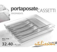 PORTAPOSATE DA CASSETTO CUCINA ORGANIZZA POSATE CASSETTI TRASPARENTE 3240h4,5