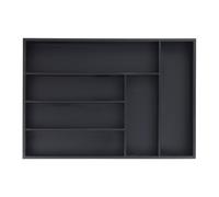 Portaposate da cassetto Divisore per utensili 6 scomparti Nero 0,8 kg Bambù