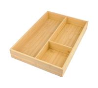 Portaposate da Cassetto in Bambù, 43x30x6cm Organizzatore Cassetti Utensili da Cucina Vassoio, Divisore per Posate da Cassetto a 3 Scomparti per Coltello Forchetta Bacchette Gadget da Casa